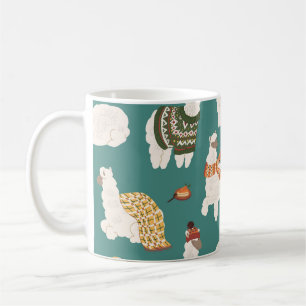 Llama Alpaca Sweater Seamless Pattern. Coffee Mug
