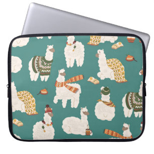 Llama Alpaca Sweater Seamless Pattern. Laptop Sleeve
