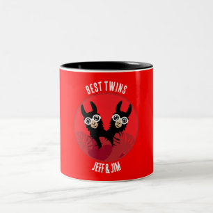 Llama Alpaca Twin Boys Two-Tone Coffee Mug