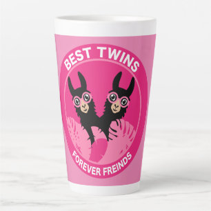 Llama Alpaca Twin Girl Latte Mug