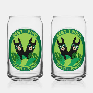 Llama Alpaca Twins Can Glass