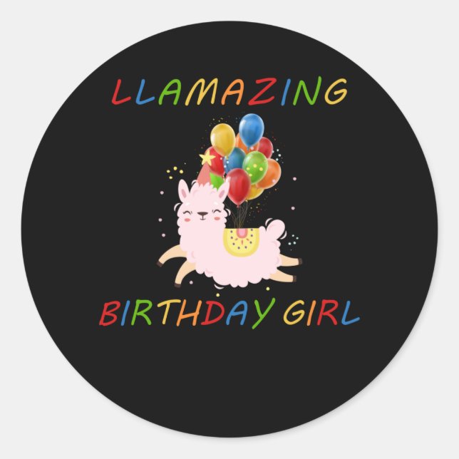 Llama Amazing LLamazing Party Alpaca Balloons Classic Round Sticker (Front)