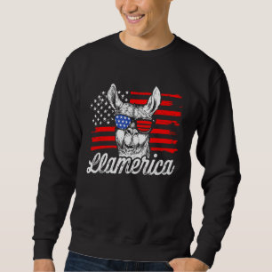 Llama America Llamerica American Flag Alpaca Lama Sweatshirt