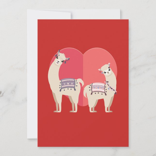 Llama and Alpaca with love Holiday Card (Front)