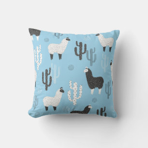 Llama and cactus, cute pattern. cushion