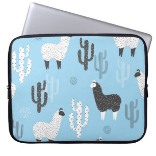 Llama and cactus, cute pattern. laptop sleeve
