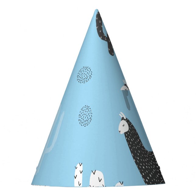 Llama and cactus, cute pattern. party hat (Front)