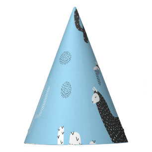 Llama and cactus, cute pattern. party hat
