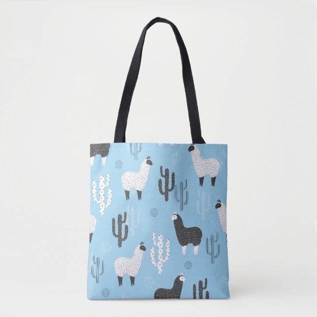 Llama and cactus, cute pattern. tote bag (Front)