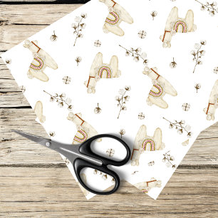 llama and cotton boho design tissue paper