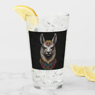 Llama And Flower Portrait, Glass