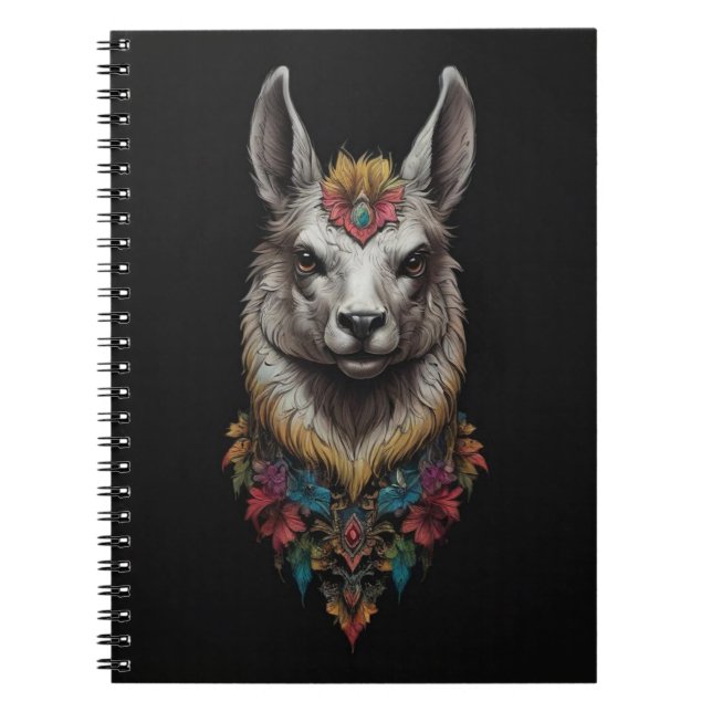 Llama And Flower Portrait,  Notebook (Front)