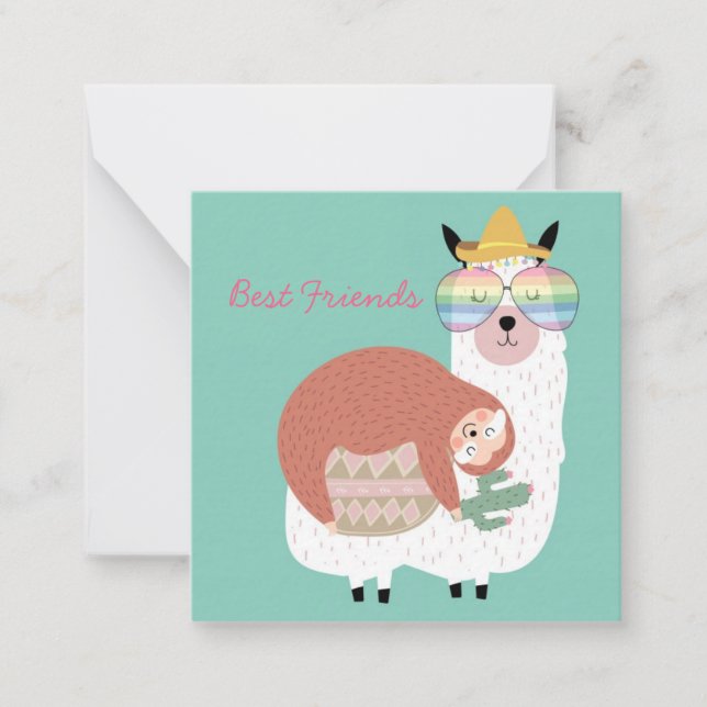 Llama and Sloth Card (Front)