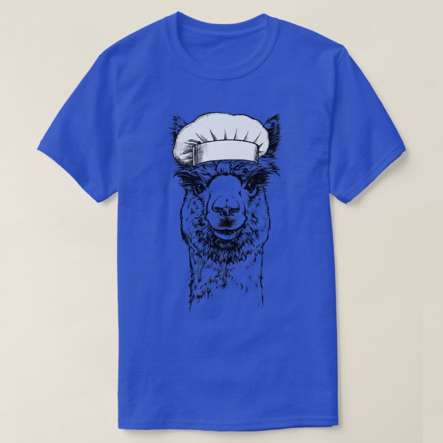 Llama Animal Chef Funny Cooking Cook T-Shirt (Design Front)