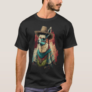 Llama Animal  Mexican Llama Graffiti T-Shirt