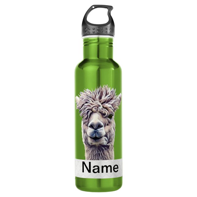 Llama Art Personalized name Color 710 Ml Water Bottle (Front)