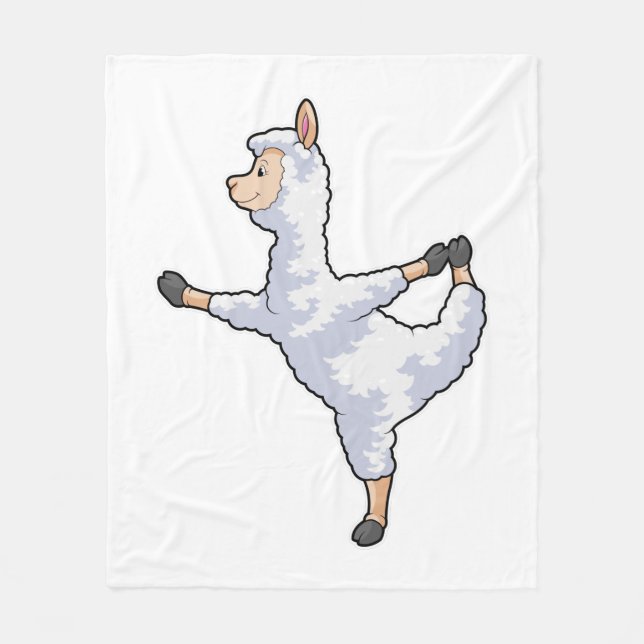 Llama at Yoga Fitness Fleece Blanket (Front)
