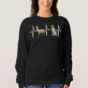 Llama Australian Shepherd Heartbeat Dog Sweatshirt