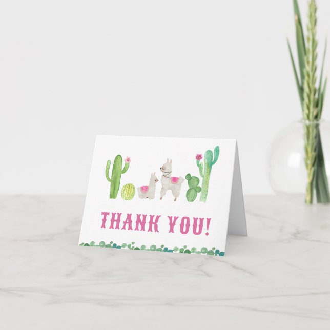 Llama Baby Shower Thank You Card (Front)
