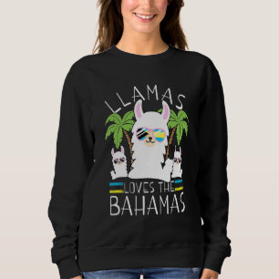 Llama Bahamas Souvenir Travel Vacation Bahamian Fl Sweatshirt