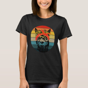 Llama Bandanna Retro Sunset Alpaca T-Shirt