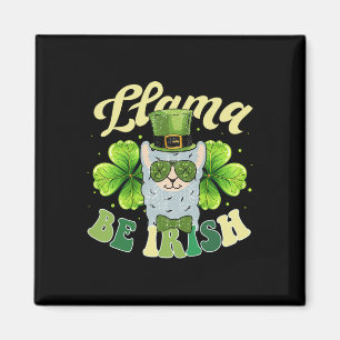 Llama Be Irish Flag Shamrock Llama Costume St Patr Magnet