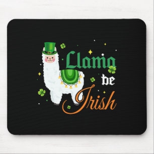 Llama Be Irish Flag Shamrock Llama Costume St Patr Mouse Pad