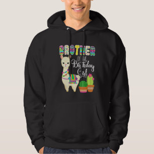 Llama Birthday Brother Of The Birthday Girl Farm L Hoodie
