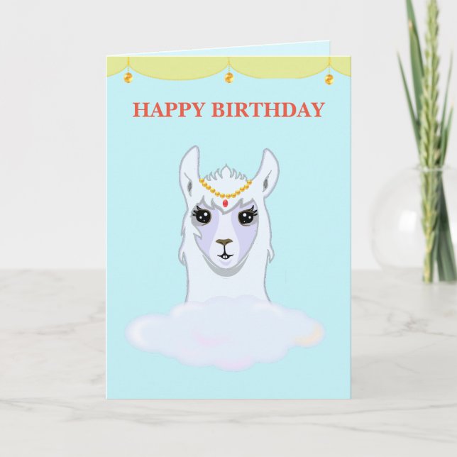 Llama Birthday Card (Front)
