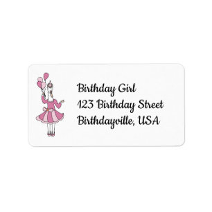 Llama Birthday Girl Label