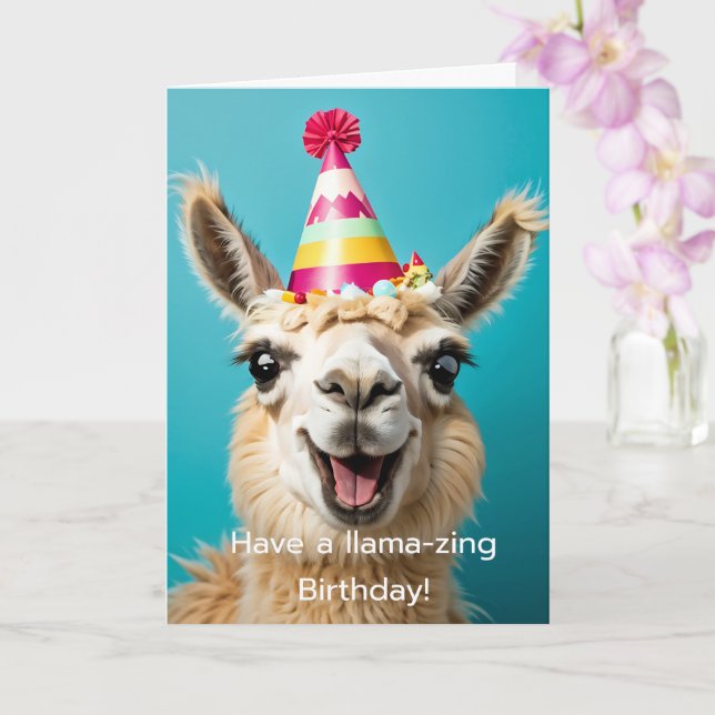 Llama Birthday Have a llama-zing birthday!  Card (Orchid)