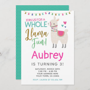 Llama Birthday Invitation - Customise it yourself