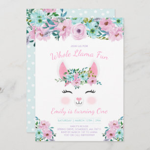 Llama Birthday Invitation Whole Llama Fun Party