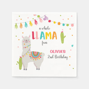 Llama birthday Paper Napkins Alpaca Fiesta Cactus