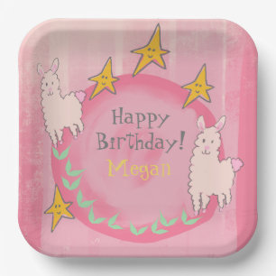 🦙 LLAMA BIRTHDAY  PAPER PLATE