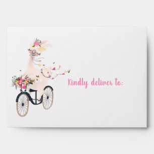 Llama Birthday Party Custom Envelope