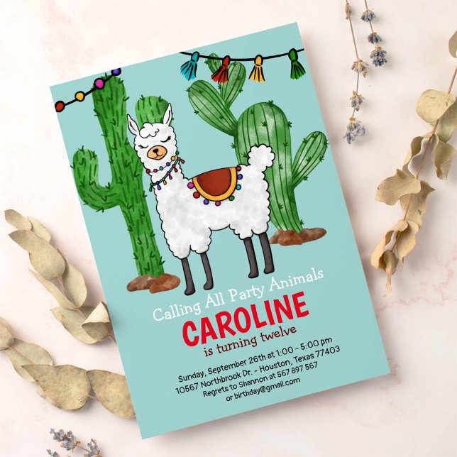 Llama Birthday Party Invitation (Creator Uploaded)