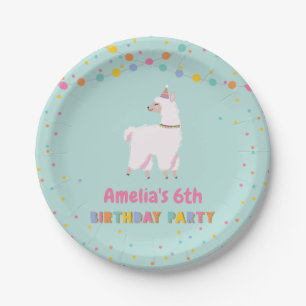 Llama Birthday Party Paper Plate