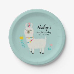 Llama Birthday Party Paper Plate