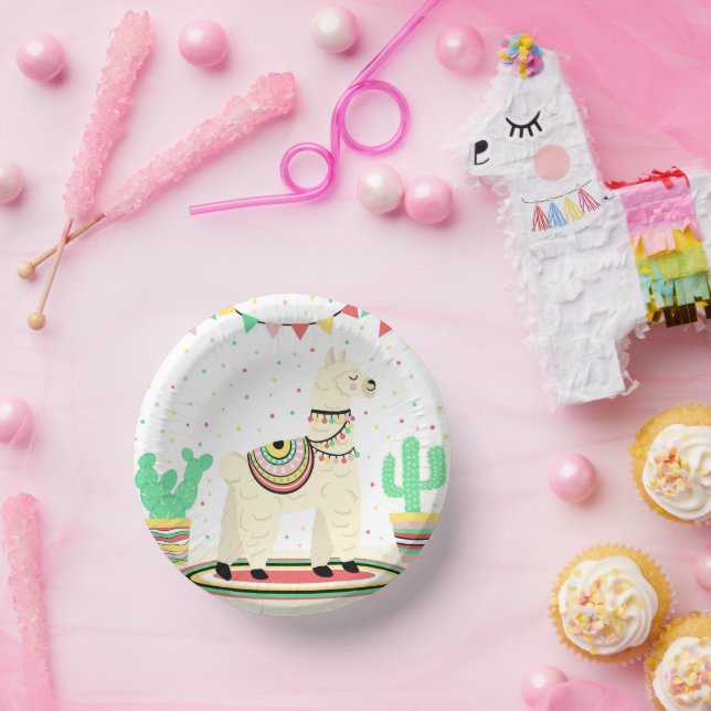 Llama Birthday Party Paper Plates (Party)