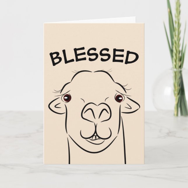 LLAMA BLESSED BIRTHDAY CARDS (Front)