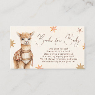 Llama Boho Baby Shower Books For Baby Enclosure Card