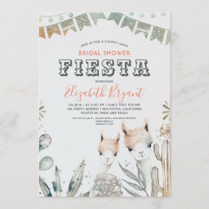 Llama Bridal Shower Fiesta Southwestern Invitation