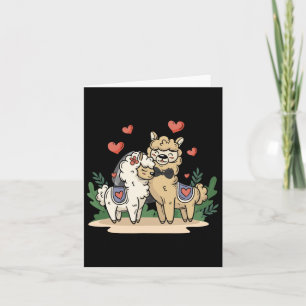 Llama Bride And Groom Wedding Art Matching Couple  Card