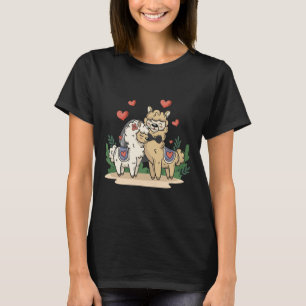 Llama Bride And Groom Wedding Art Matching Couple T-Shirt