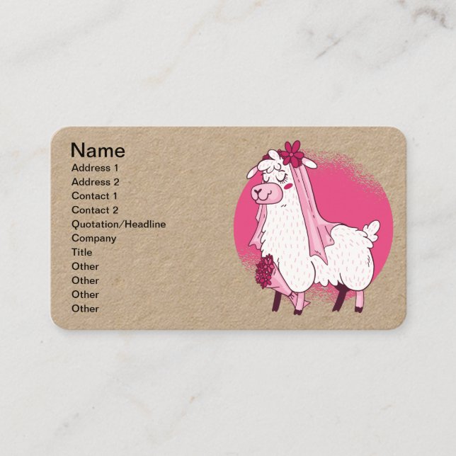 Llama Bride Business Card (Front)