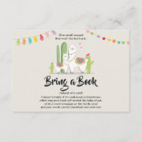 Llama Bring a book Baby shower Fiesta Cactus