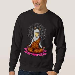 Llama Buddha Yoga Alpaca Meditation Zen Namaste Fl Sweatshirt