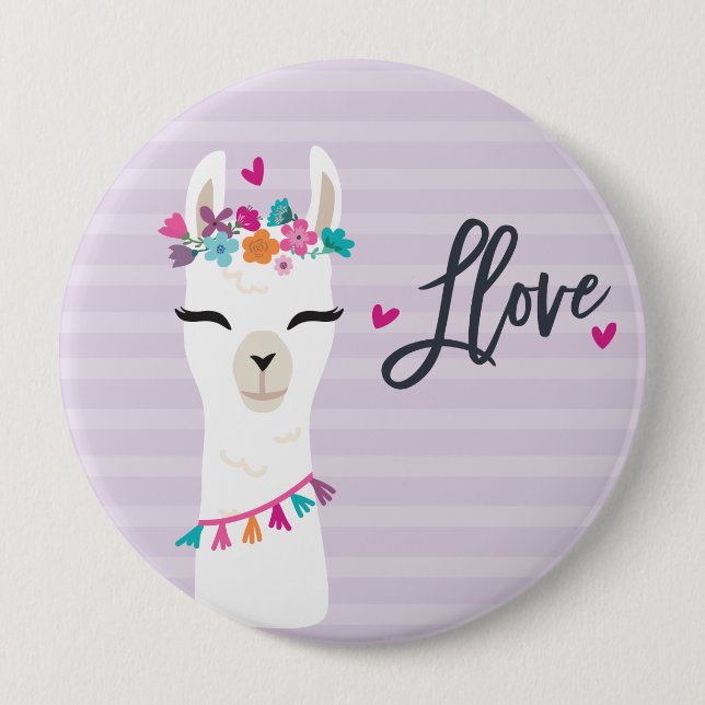 LLama Button // LLama Love Purple (Front)