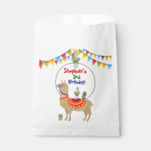 llama Cactus birthday favour bags